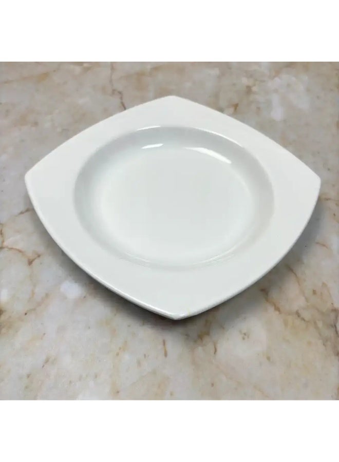 Dynasty' Dynasty Melamine Italy Designed 6.5 Inch Square Plate- White - Image 1
