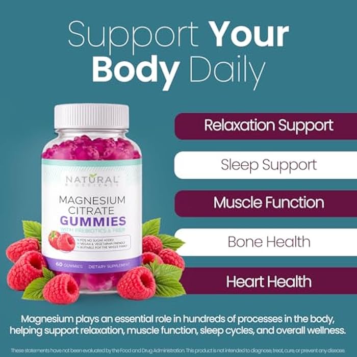 Natural BioScience Sugar Free Calm Magnesium Citrate Gummies 100 mg - High Absorption Calming Magnesium Citrate Gummy for Adults & Kids to Support Sleep, Stress Relief, Heart Health, Nerves, Muscles & Bones - Image 3