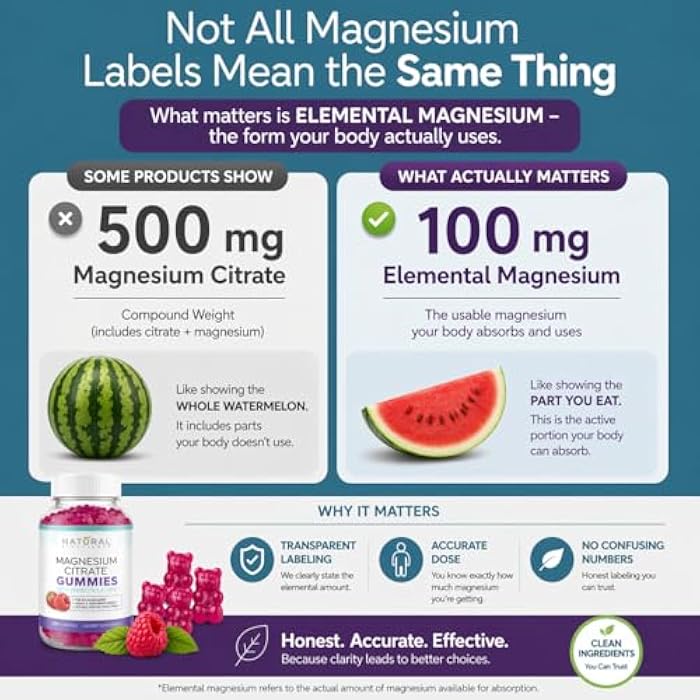 Natural BioScience Sugar Free Calm Magnesium Citrate Gummies 100 mg - High Absorption Calming Magnesium Citrate Gummy for Adults & Kids to Support Sleep, Stress Relief, Heart Health, Nerves, Muscles & Bones - Image 5