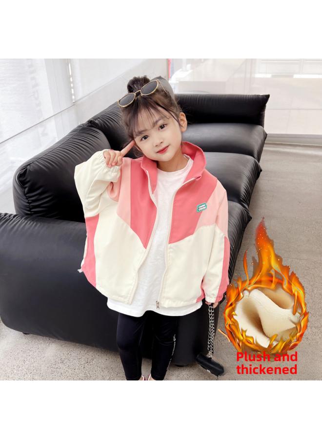 Girls' Coat Spring And Autumn New Children's Clothing Baby Girls' Fashionable Western Style Jacket All-matching Windbreaker Autumn Clothing Fleece-lined