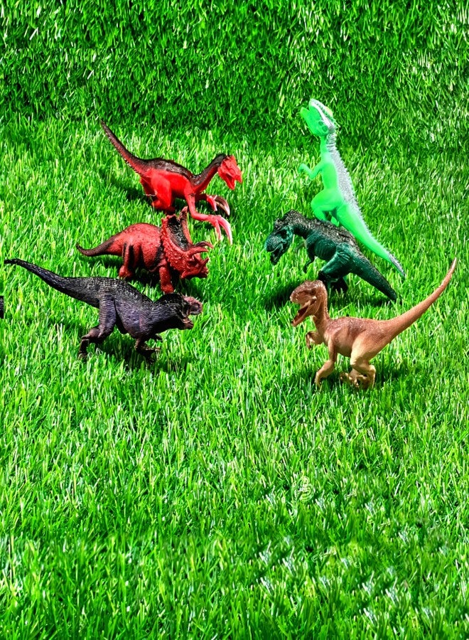 BABRO - 6 Pieces Rubber Dinosaur Toy Set for Kids | Soft & Safe Prehistoric Animal Figures | Educational Pretend Play Toys - Image 2