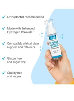 EverSmile EverSmile AlignerFresh Original Clean-The Original Cleaning WhiteFoam On-The-Go Clear Retainer Cleaner. Eliminates Bacteria, Whitens Teeth & Fights Bad Breath (50ml - 2 Pack)  - Image 2