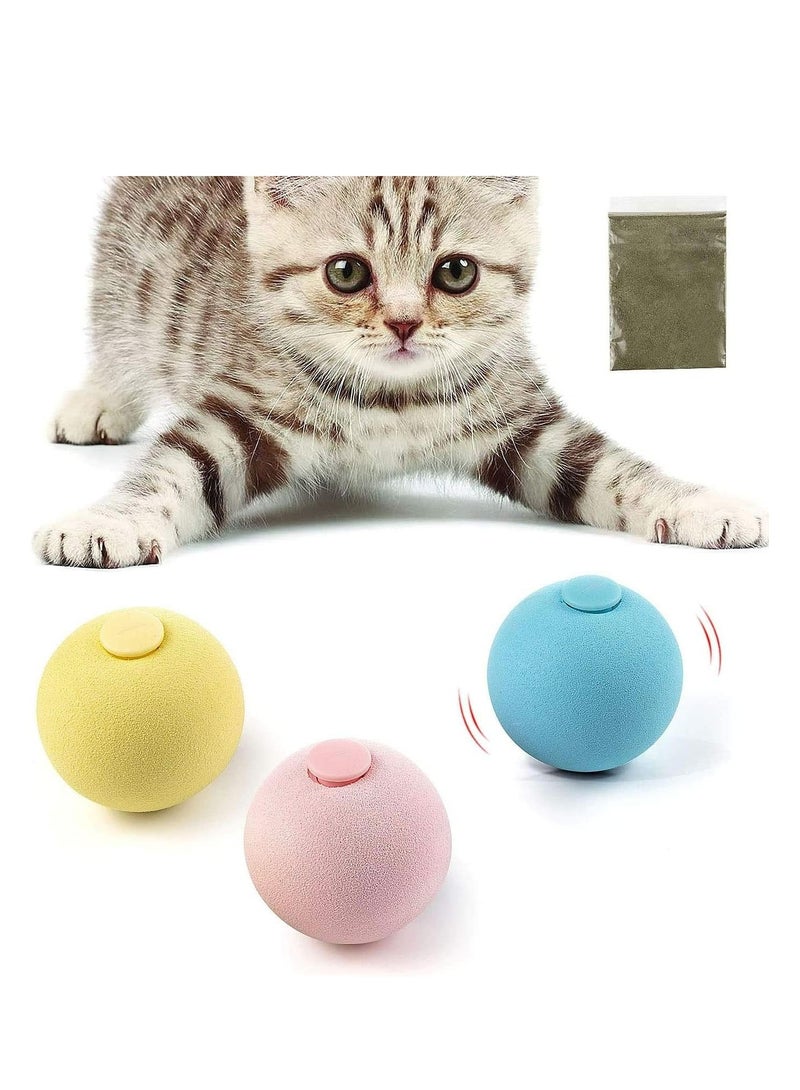 Captaintech Set of 3 smart interactive cat toys and indoor cat toys, automatic cat toy ball, fun cat chew toy ball, rechargeable cat toy ball - Image 1