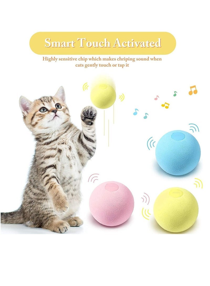 Captaintech Set of 3 smart interactive cat toys and indoor cat toys, automatic cat toy ball, fun cat chew toy ball, rechargeable cat toy ball - Image 5