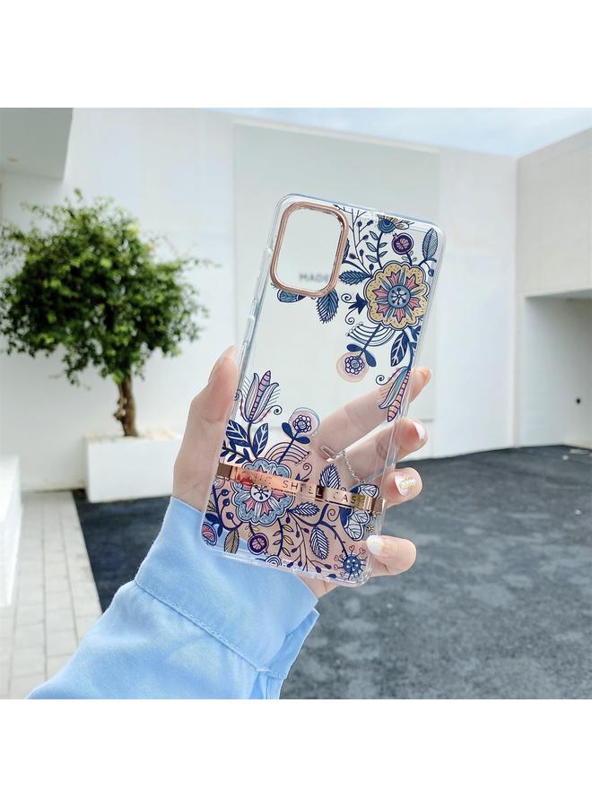 اس-توب جراب لهاتف Samsung Galaxy A51 4G، مصنوع من مادة TPU + PC، بنمط زهور مطلية بالكهرباء، مقاوم للصدمات - Image 1