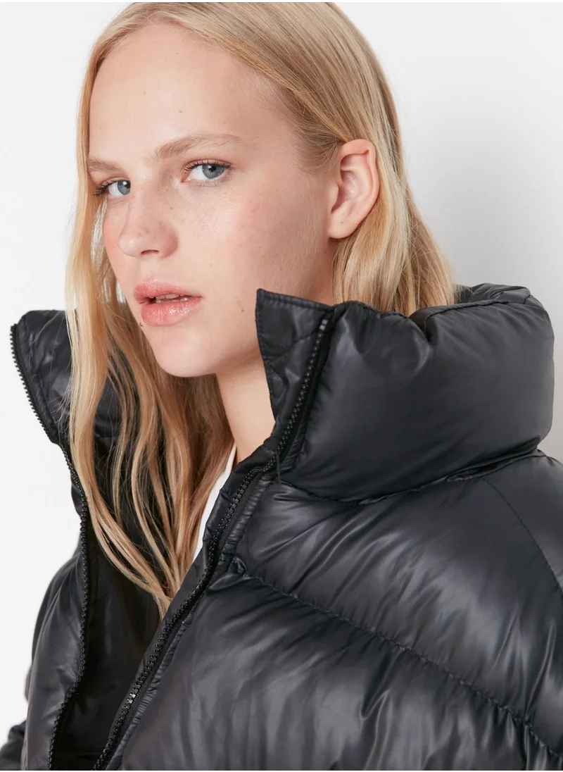 trendyol Zipped Oversized Crop Jacket