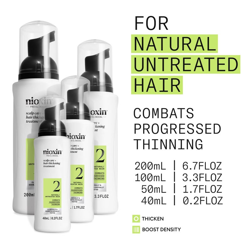 Nioxin System 2 Scalp Care + Hair Thickening Leave-In Treatment | For Natural Hair with Progressed Thinning | Boost Hair Density Against Breakage with Niacinamide & Biotin | 6.7 Fl Oz - Image 3
