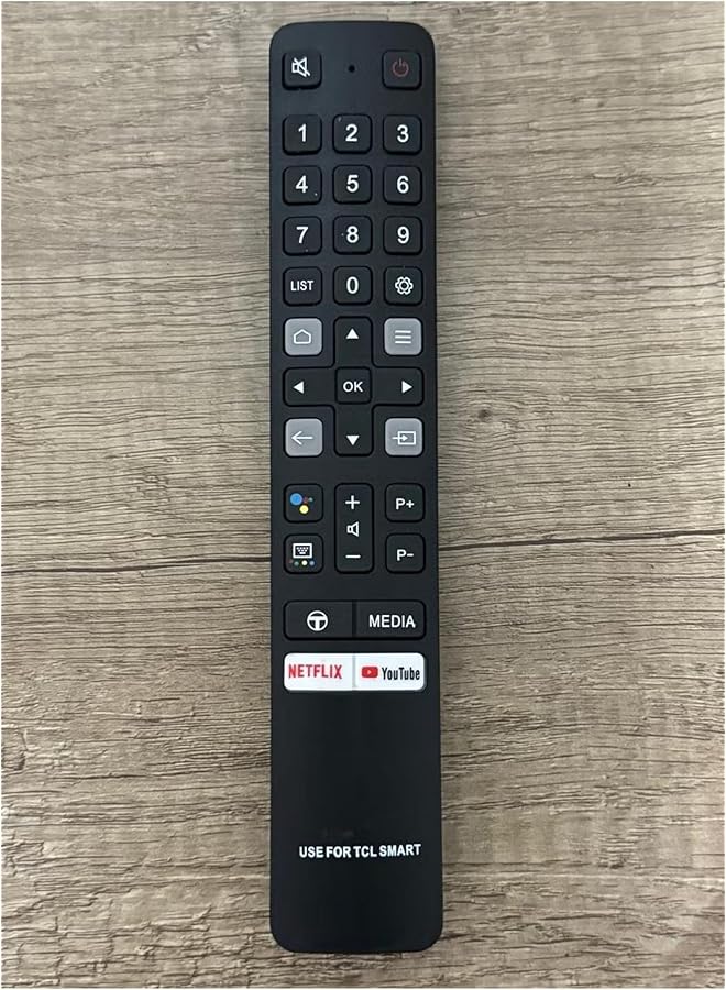 إيروريكس جهاز تحكم عن بعد بديل متوافق مع أجهزة تلفزيون Tcl Smart LCD LED - عالمي ومتين باللون الأسود 440
