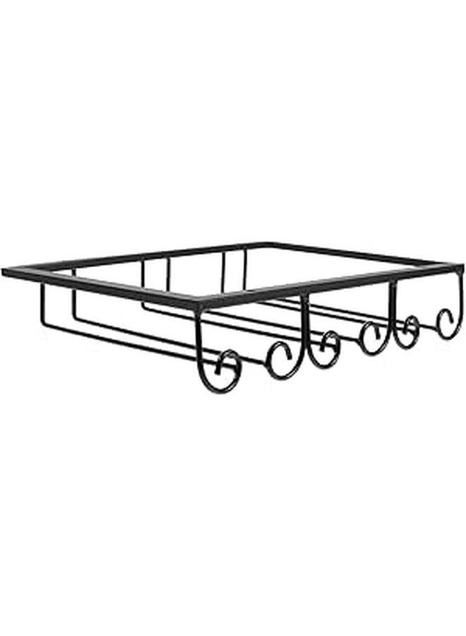 Under Shelf Iron Wine Glass Rack 3 Compartment Stemware Hanger For Kitchen Cabinet Storage - Image 1