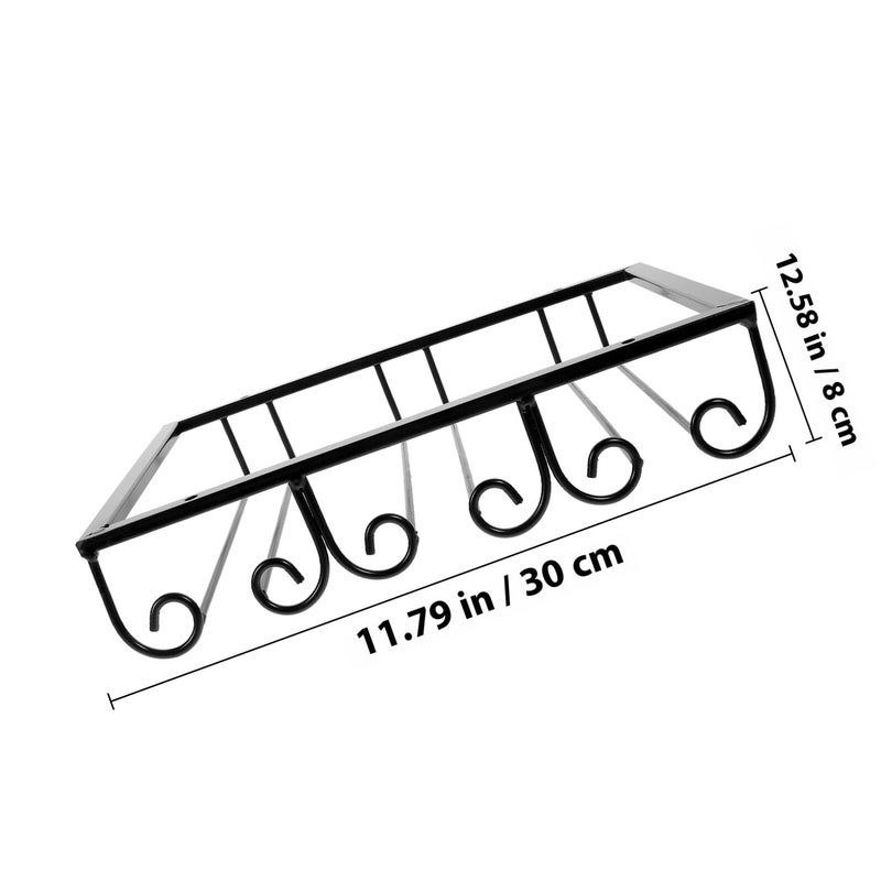 Under Shelf Iron Wine Glass Rack 3 Compartment Stemware Hanger For Kitchen Cabinet Storage - Image 3