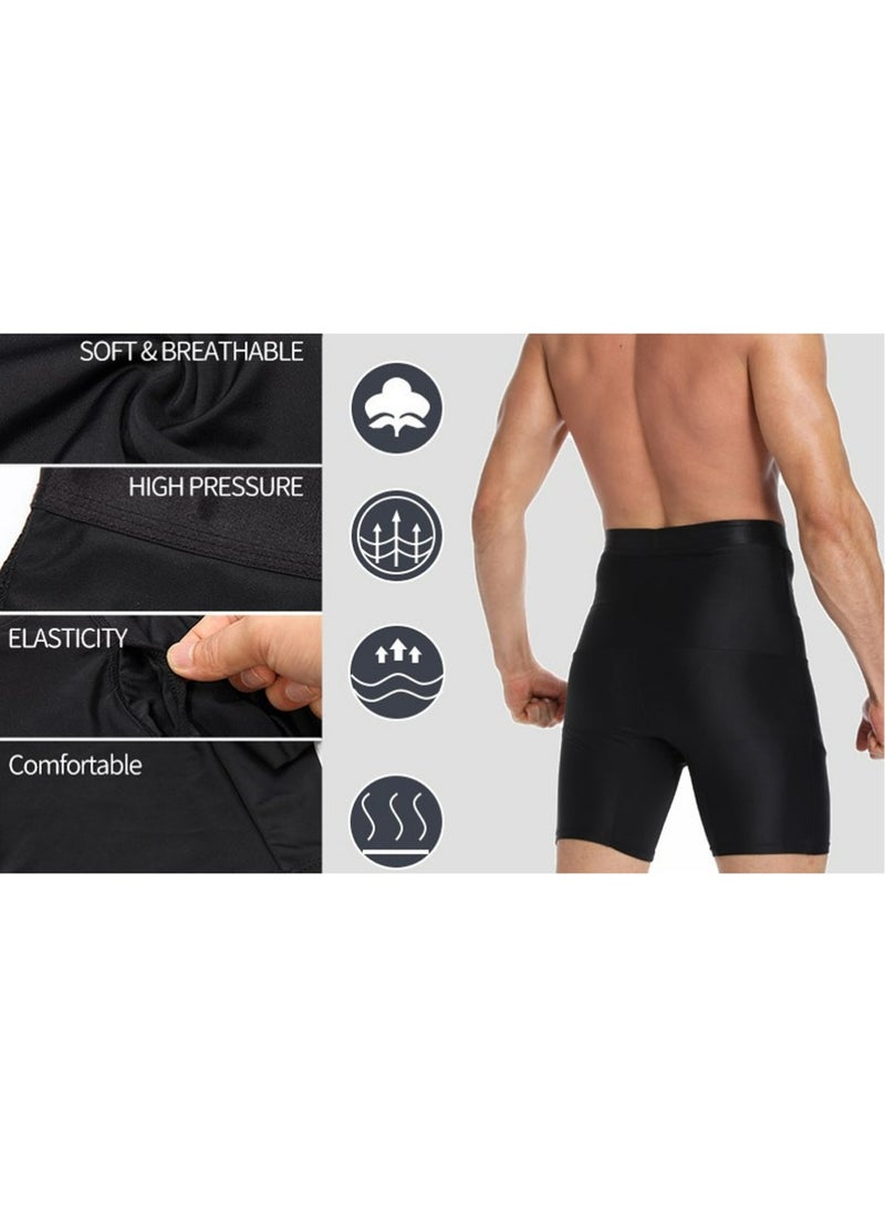 LLASIDO Men Tummy Control Shorts High Waist Slimming Body Shaper Compression Shapewear Belly Girdle Underwear Boxer Briefs，XXL - Image 5