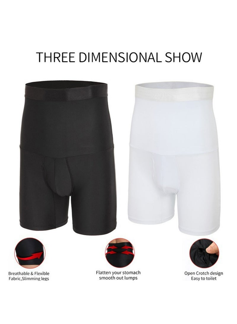 LLASIDO Men Tummy Control Shorts High Waist Slimming Body Shaper Compression Shapewear Belly Girdle Underwear Boxer Briefs，XXL - Image 3