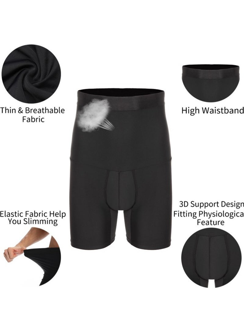 LLASIDO Men Tummy Control Shorts High Waist Slimming Body Shaper Compression Shapewear Belly Girdle Underwear Boxer Briefs，XXL - Image 4
