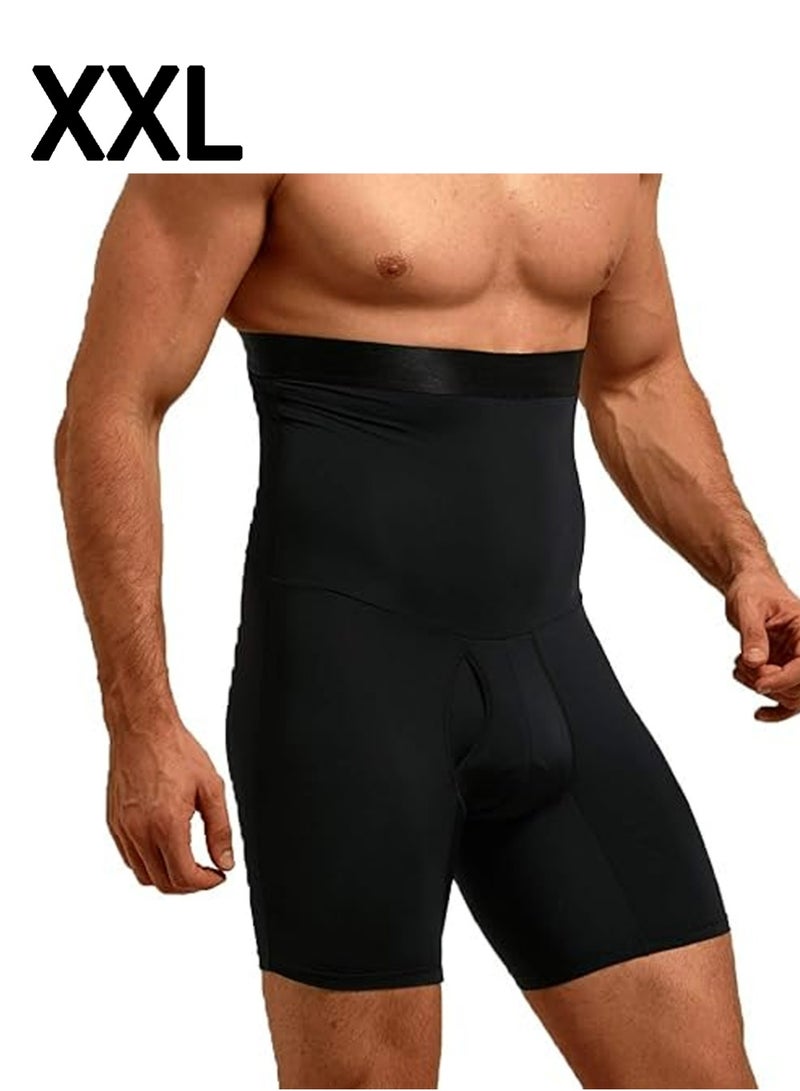 LLASIDO Men Tummy Control Shorts High Waist Slimming Body Shaper Compression Shapewear Belly Girdle Underwear Boxer Briefs，XXL - Image 1
