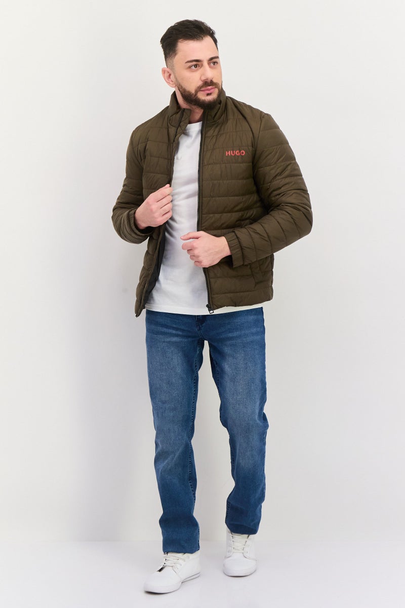 HUGO BOSS Men Quilted Puffer Jacket, Olive - Image 2