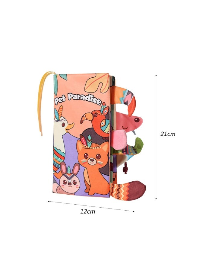 Baby Fabric Book with Animals 3D - Learning Book   for Babies Toddlers - Soft Picture Book with Animal Motifs, Feeling Book & Toy for Early Childhood Development - Image 2
