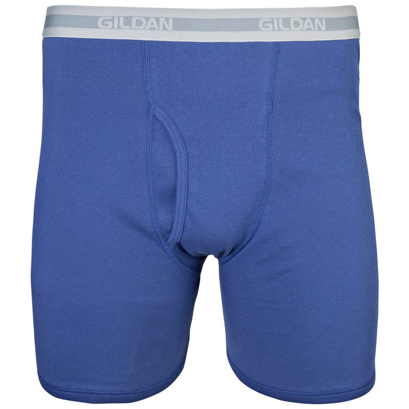 Gildan Men's Underwear Boxer Briefs, Multipack, Navy/Metro Blue/Antique Royal (5-Pack), Medium - Image 4
