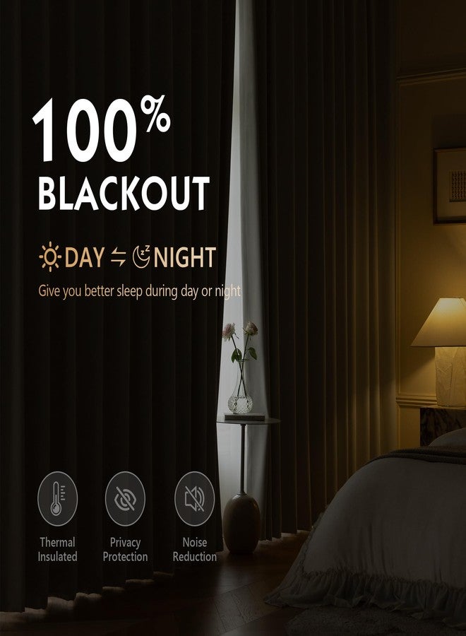 FMFUNCTEX 100% Blackout Curtains for Bedroom, Beige Back Tab Curtain 84 Inches Long Drapery Thermal Insulated Curtains for Living Room, Black Out Drapes Rod Pocket Room Darkening 2 Panels - Image 3