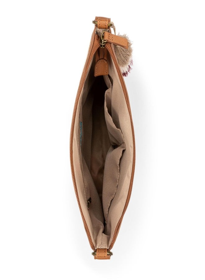 Sakroots Banyan Basic Crossbody - Lightweight Everyday Bag with Adjustable Strap, Zipper Closure & Multiple Pockets for Travel or Casual Use - Tobacco Batik Woven - Image 4