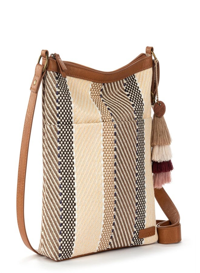 Sakroots Banyan Basic Crossbody - Lightweight Everyday Bag with Adjustable Strap, Zipper Closure & Multiple Pockets for Travel or Casual Use - Tobacco Batik Woven - Image 3