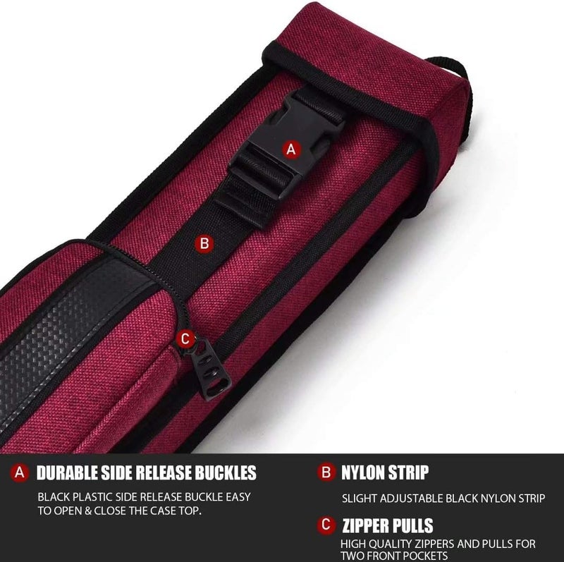Collapsar 2X2 Pool Cue Hard Case Nylon/Leatherette Billiard Sitck Carrying Cases - Image 3