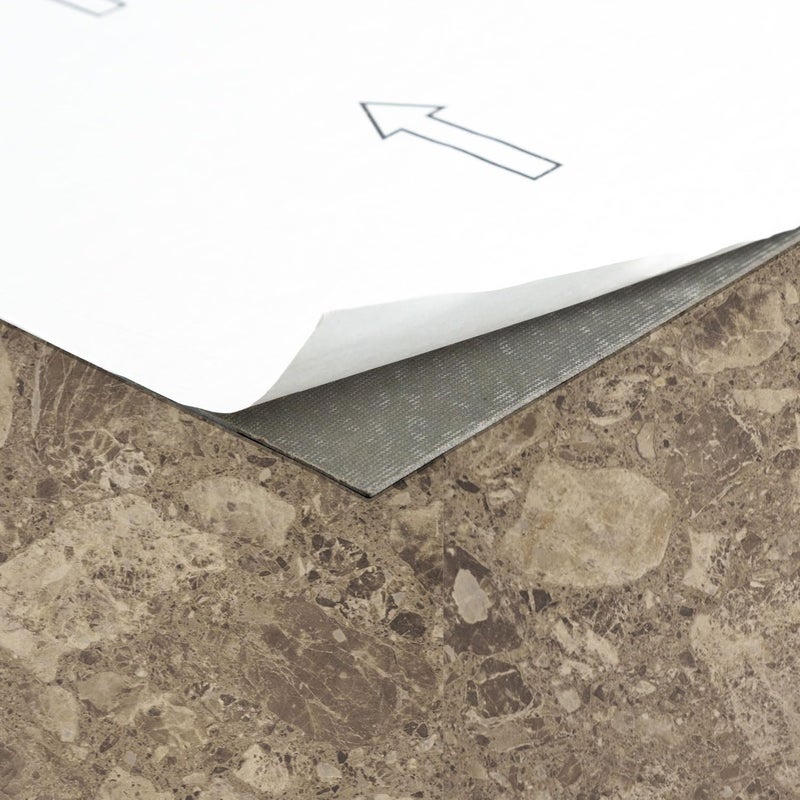 Achim Nexus Self Adhesive 12-Inch Vinyl Floor Tiles, 20 Tiles - 12'' x 12'', Emporador Marble Peel & Stick, DIY Flooring for Kitchen, Dining Room, Bedrooms Bathrooms by Achim Home Decor, Taupe and Brown - Image 3