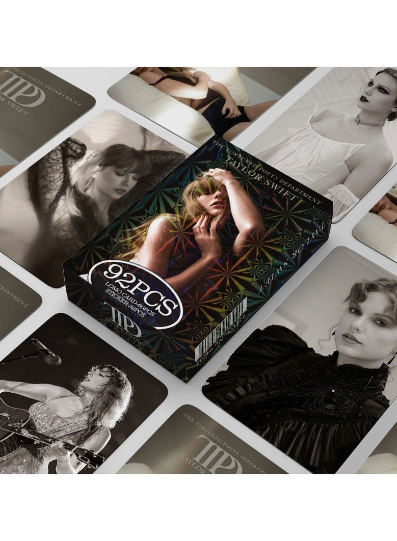 EHOME 92Pcs Taylor Swift New Album THE TORTURED POETS DEPARTMENT Lomo Cards and Stickers - Image 1