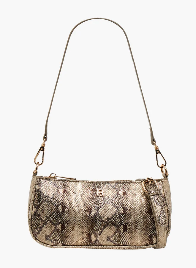 Flora Bella By Shoexpress Quilted Shoulder Bag with Detachable Strap and Zip Closure