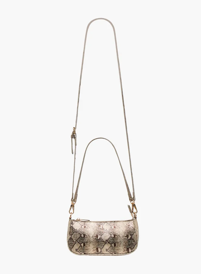 Flora Bella By Shoexpress Quilted Shoulder Bag with Detachable Strap and Zip Closure