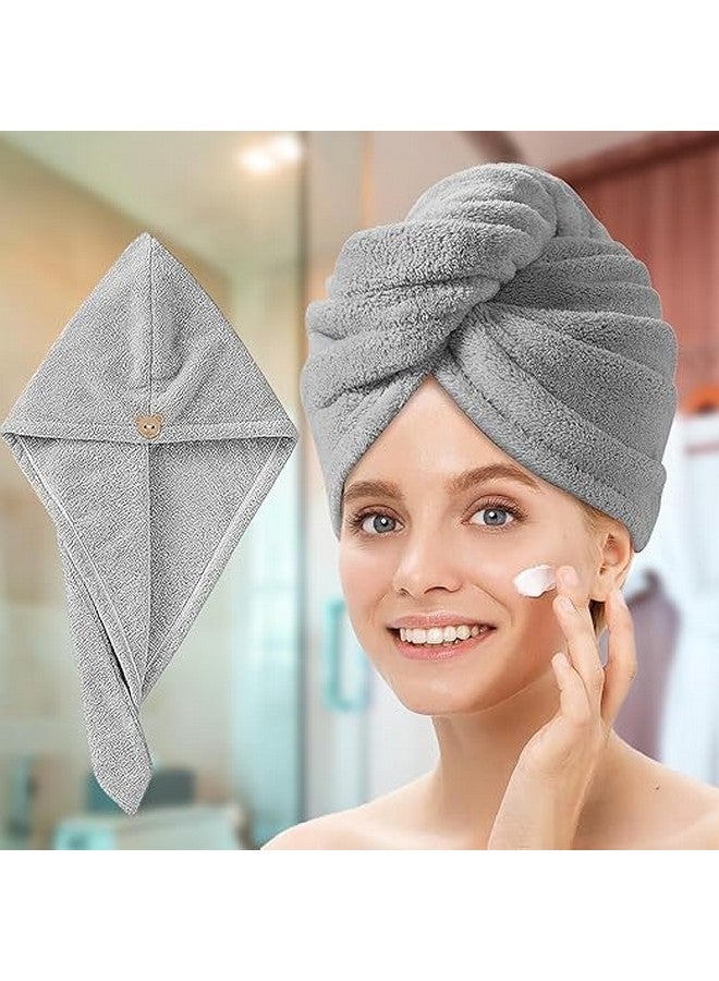 VIBRAL VIBRAL Microfiber Hair Towel Wrap for Women Girls, Quick Dry Towel for Hair, Hair Drying Towels with Button, Anti Frizz Super Absorbent Soft Hair Drying Turban for Long Curly Thick Hair (Pack of 1) - Image 1