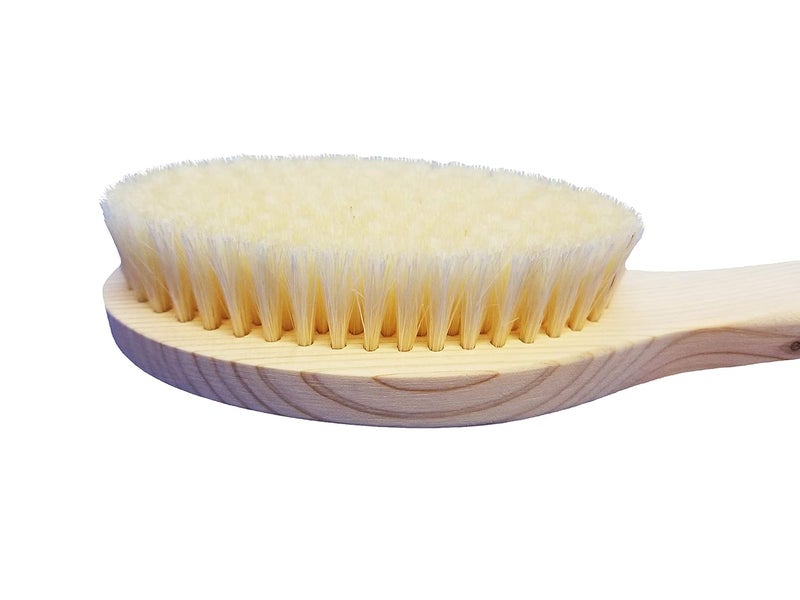 IPPINKA Japanese Body Brush for Bath or Dry Brushing Exfoliation Cellulite Treatment Short Handle Medium Soft - Image 2
