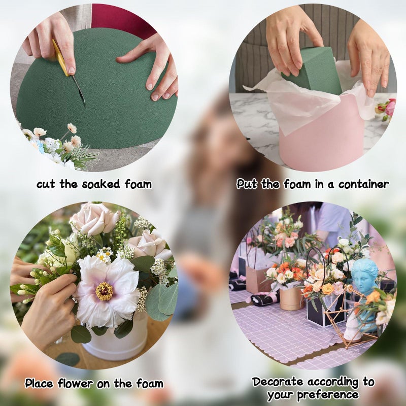 STEFORD 4 PCS Round Floral Foam Blocks Half Balls, Wet & Dry Green Flower Foam for Fresh and Artificial Flower Arrangements (7.5 x 3.7 Inches) - Image 5