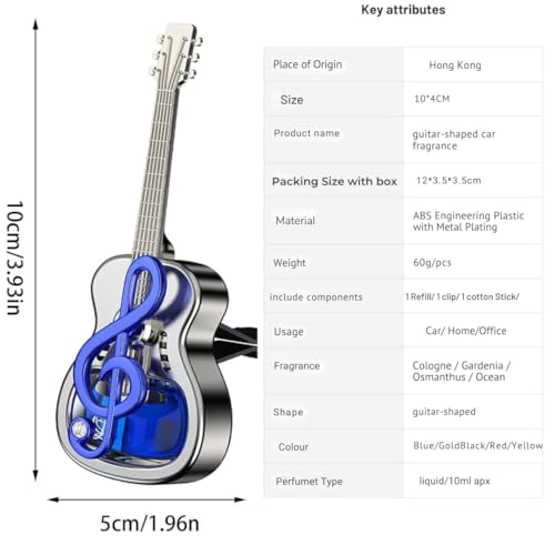 DETACHI Luxury Car Perfume Dashboard Freshener Long Lasting Fragrance Premium Guitar Design Interior Scent Accessory Gift - Image 3