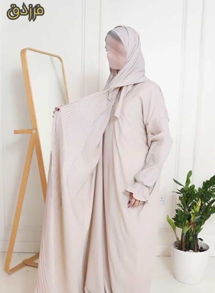 فرزدق شرشف صلاة نسائي (كسرات) لون سكري واسع و مريح خامة باردة ممتازة ( مرد ) - Image 2