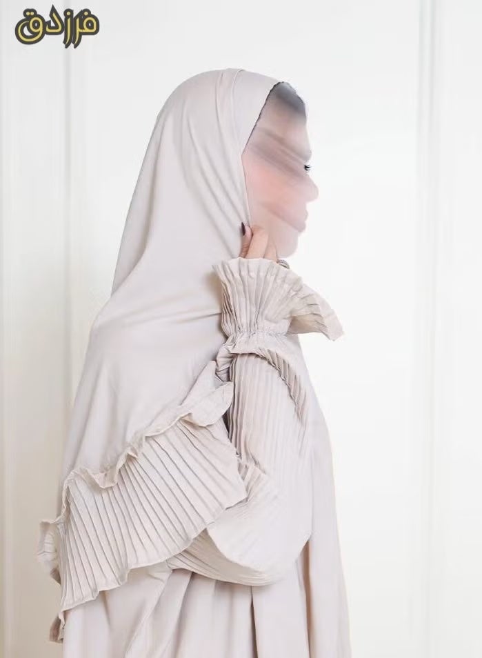 فرزدق شرشف صلاة نسائي (كسرات) لون سكري واسع و مريح خامة باردة ممتازة ( مرد ) - Image 1