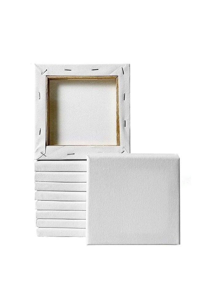 PARTNER Canvas Boards 10pcs 15 x 15 cm White Blank , Artist Canvas Panels, Canvas Wooden Boards for Painting  - Image 1