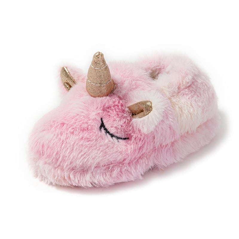 Enteer Baby Girls' Unicorn House Slippers Pink US 7-8 - Image 2