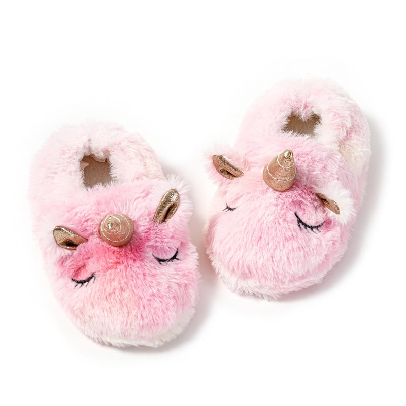 Enteer Baby Girls' Unicorn House Slippers Pink US 7-8 - Image 1