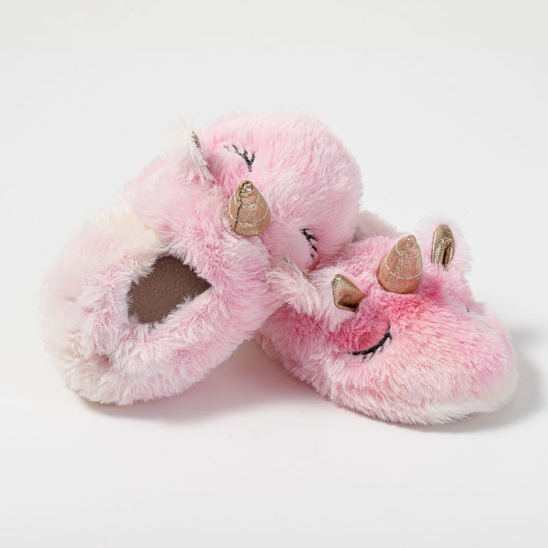 Enteer Baby Girls' Unicorn House Slippers Pink US 7-8 - Image 3