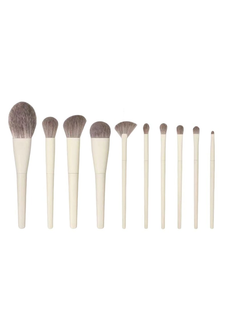 10-Piece Face And Eye Makeup Brush Multi Use Set - Image 1