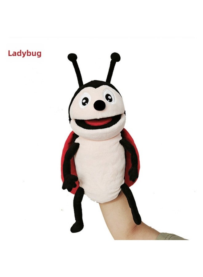 Insect Puppet Toy Moving Mouth Plushie Cartoon Caterpillar Animal Hand Puppet For Kindergarten Children's Play-Color:Ladybug-Height:40cm - Image 1