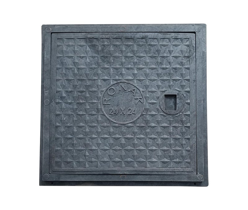 Ronak Heavy Duty Flat Manhole Cover for All Purposes Chamber Cover Sump Cover Water Tank Cover 1 Tons Capacity 24 x 24 Flat Type - Image 2