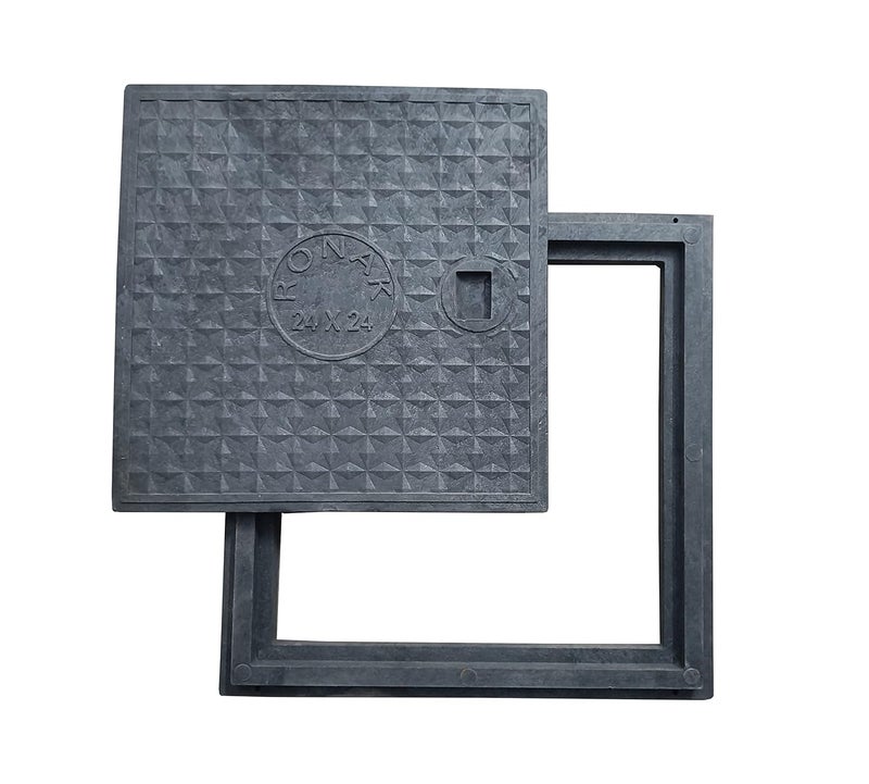 Ronak Heavy Duty Flat Manhole Cover for All Purposes Chamber Cover Sump Cover Water Tank Cover 1 Tons Capacity 24 x 24 Flat Type - Image 3