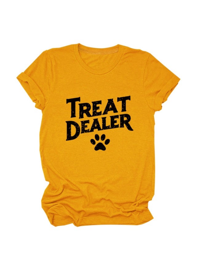 Treat Dealer T Shirt for Women Cute Dog Paw Print Graphic Tees Funny Dog Mom Shirt Puppy Lover Gifts Casual Tops - Image 1