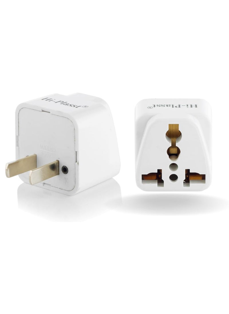HI PLASST PINS N PLUGS HiPLASST India to USA Converter Plug Pack of 1 TypeA Adapter Power Converter for Laptop Camera Smartphones USA Canada Mexico Brazil Philippines Thailand Japan American Panama 2pin  - Image 1
