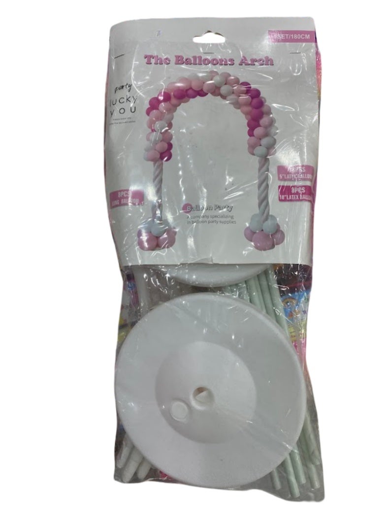 Balloon arch stand 180 cm with balloons pink and white