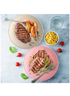 Excefore Dinner Plates Set 4 Pack 8" Plastic Unbreakable Plates Set for Family Party Picnic Home Dishwasher Microwave Safe  - Image 2