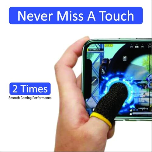 Cerlink 12Pcs Mobile Gaming Finger Sleeves Pubg Thumb Gloves Anti-Slip Sweat-Proof Professional Touch Screen Thumbs Finger Sleeve for Pubg Mobile Phone Game (Pack of-12Pcs) - Image 2