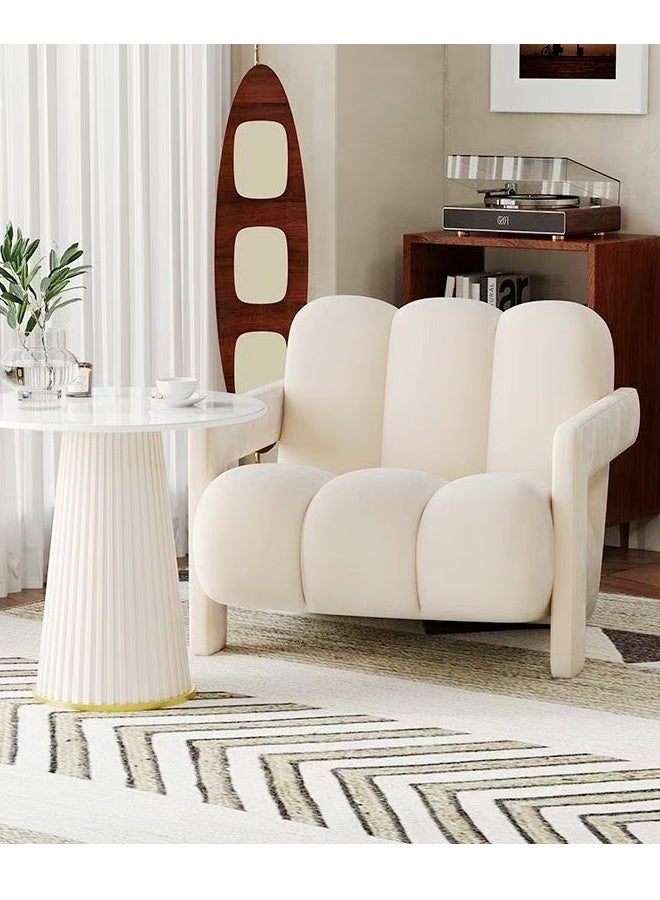 fashionhome Multipurpose Use Modern Luxury Style Living Room Sofa Chair Large Size Comfortable Leisure Chair ergonomic Backrest Velvet Upholster Reading Chair for Living Room Bedroom 70x85x72 cm - Image 4