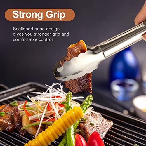 Dmoera 6 Pack Serving Tongs Kitchen Tongs, Buffet Tongs, Stainless Steel Food Tong Serving Tong, small tongs - Image 3